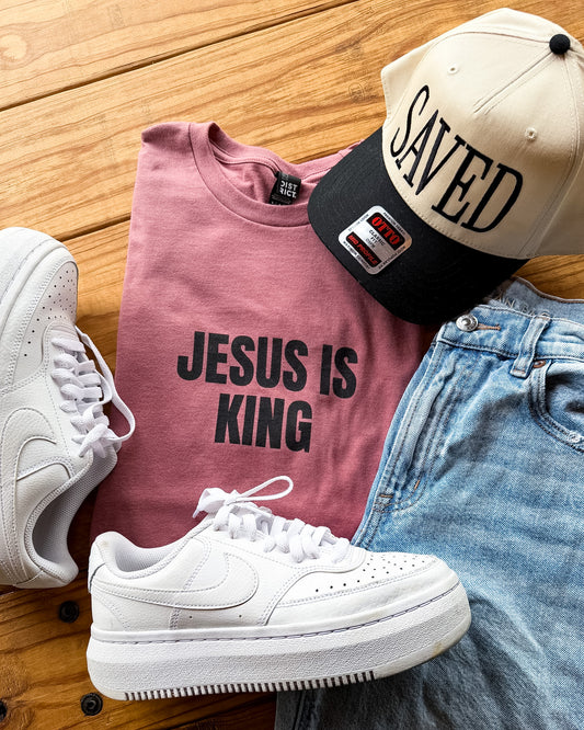 Jesus Is King Tee | Christian Graphic Shirt | Faith Statement Tee
