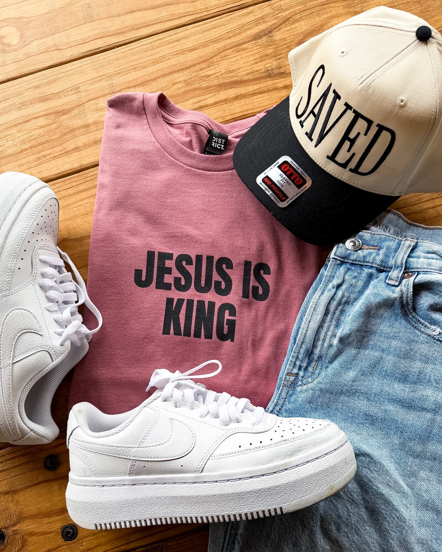 Jesus Is King Tee | Christian Graphic Shirt | Faith Statement Tee