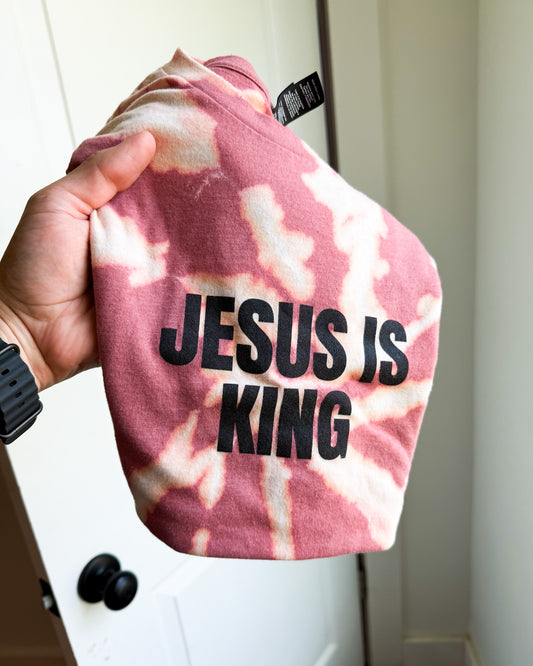 Jesus Is King Tie Dye Tee | Christian Graphic Shirt | Faith Statement Tee