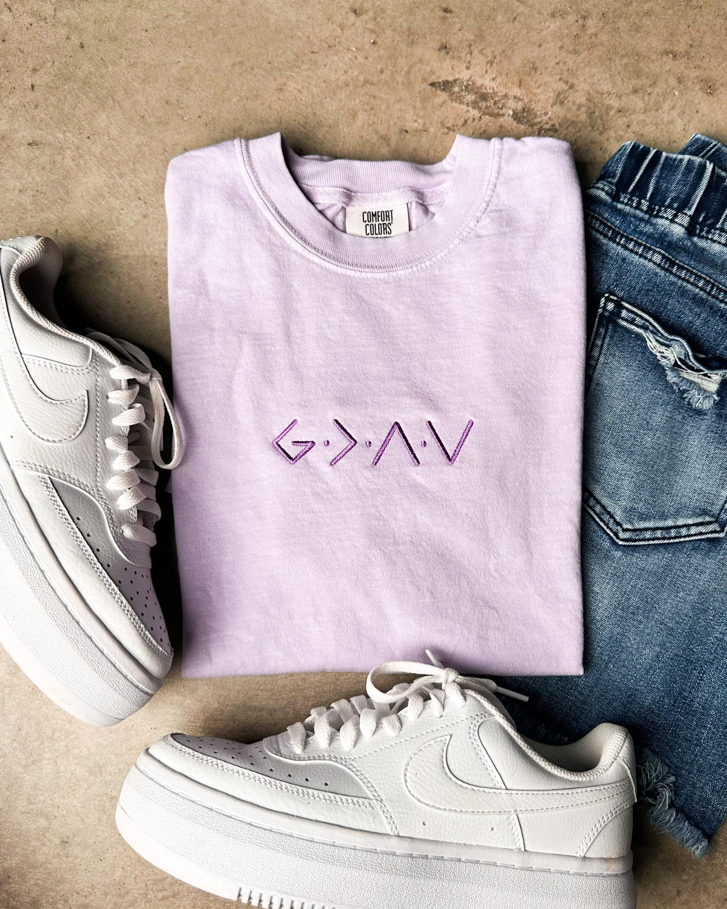 God Is Greater Than Highs & Lows Embroidered Tee