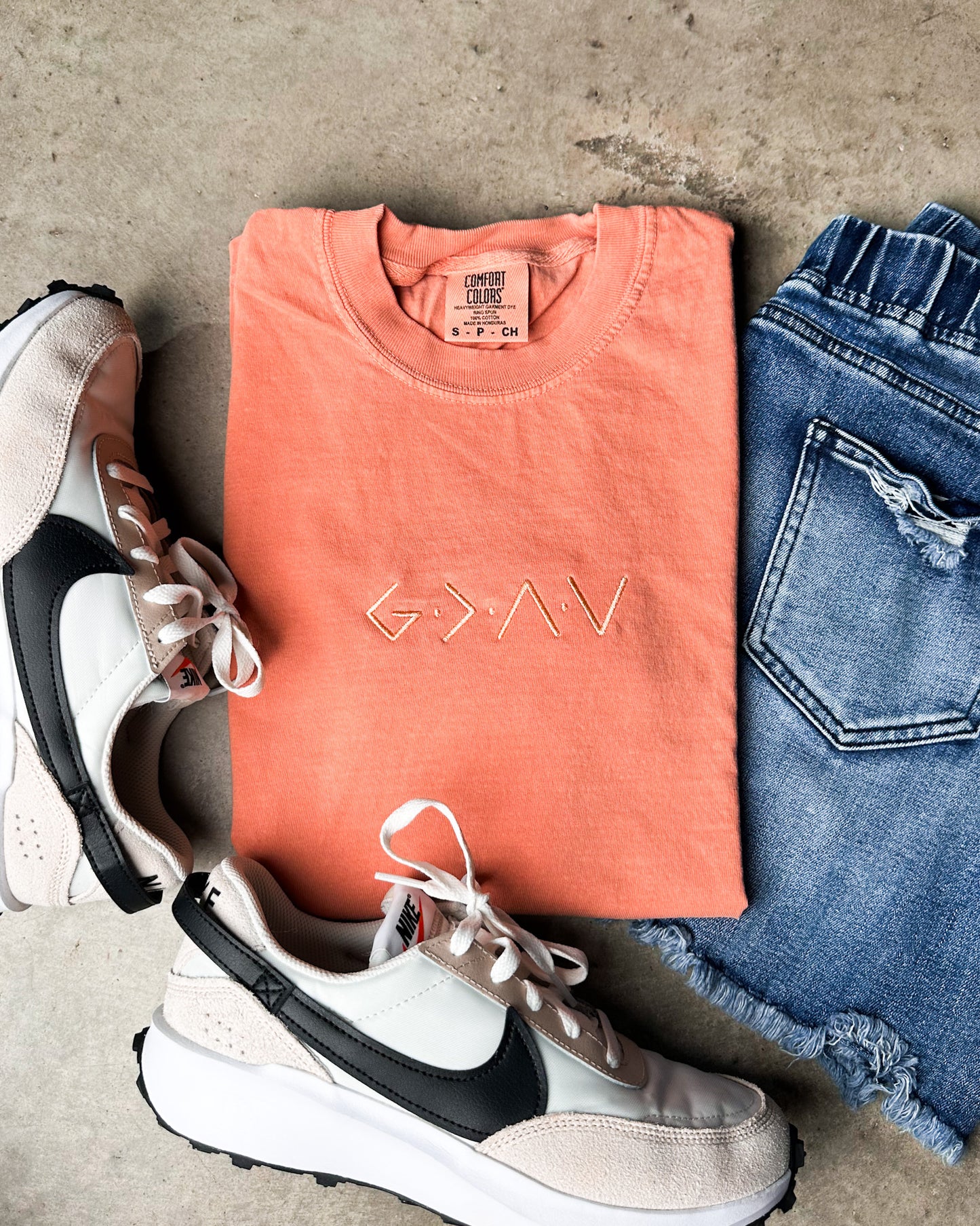 God Is Greater Than Highs & Lows Embroidered Tee