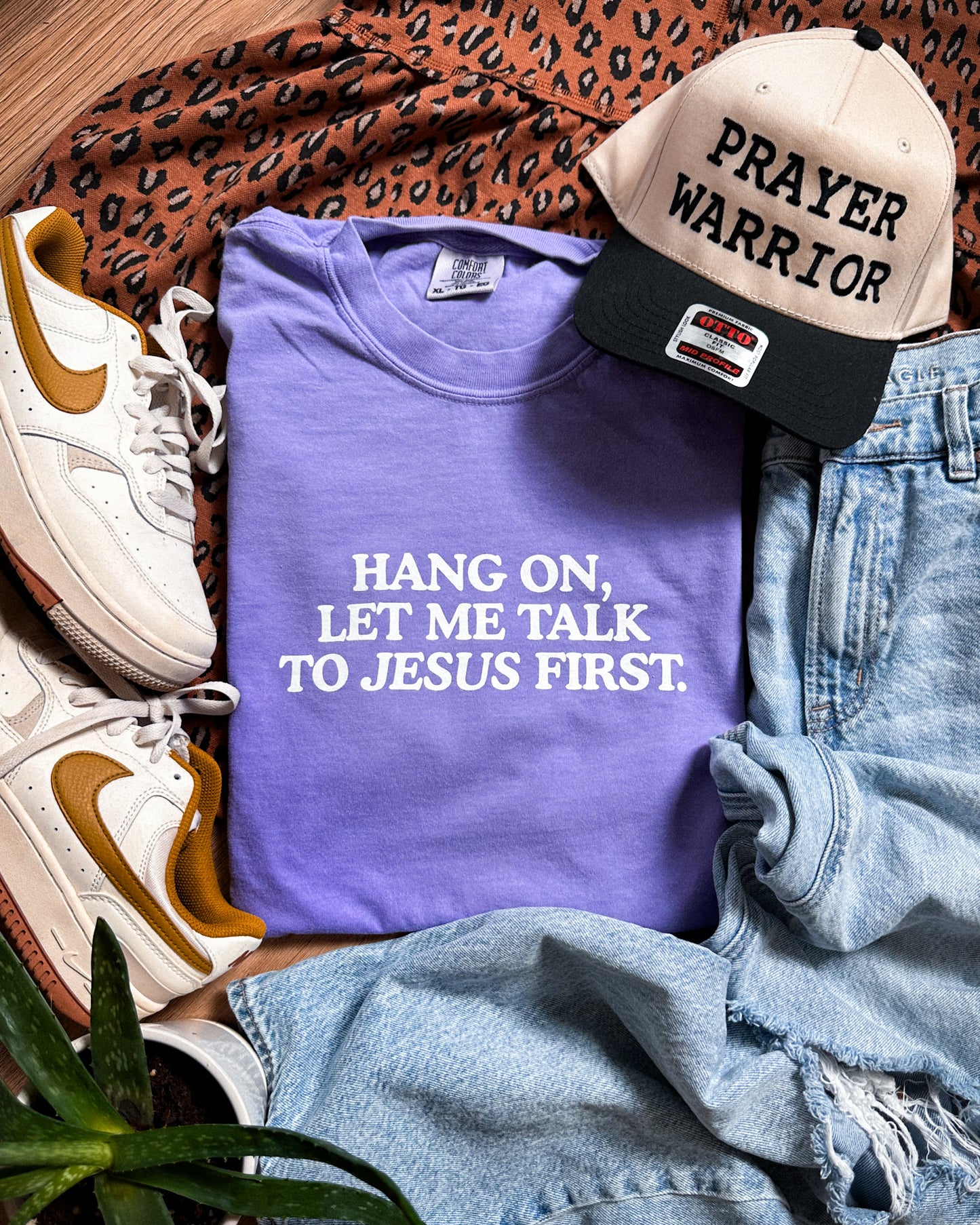 Hang On Let Me Talk to Jesus First Tee