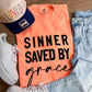 Sinner Saved By Grace Tee | Faith Graphic Shirt